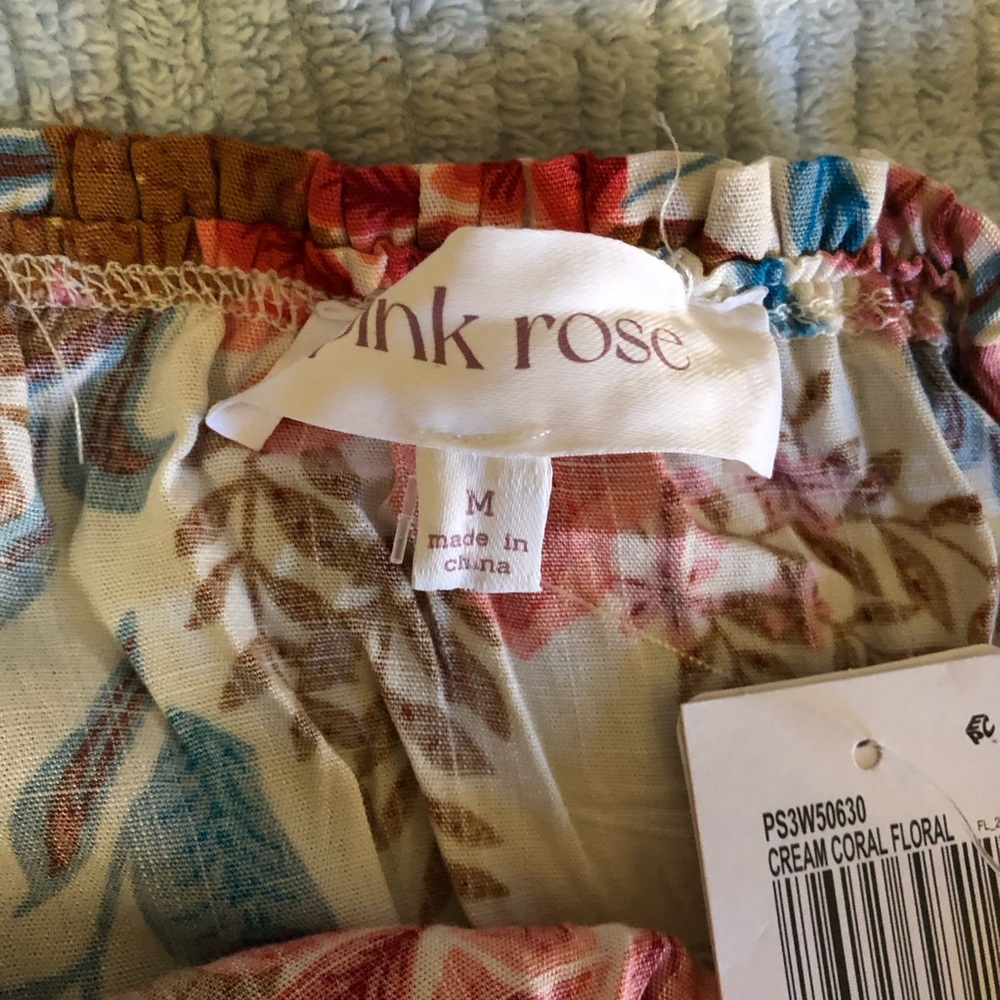 Pink Rose Floral Print Maxi Dress Size M - Picture 4 of 8